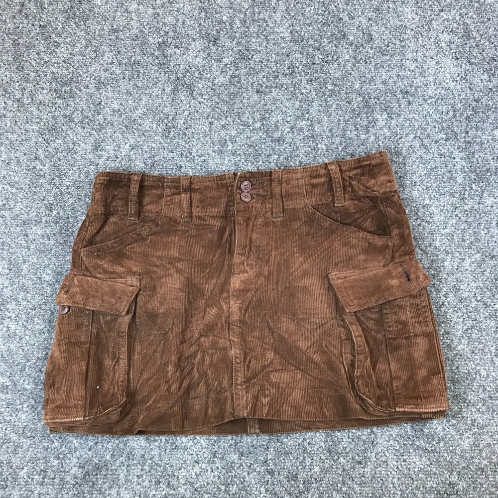 J. Galt Shanghai Corduroy‎ Cargo Mini Skirt Womens 30x13 Brown Cotton Casual